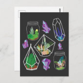 Pastel Goth Succulent Cactus Kawaii Terrarium Postkarte (Vorne/Hinten)