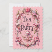 Pastel Goth Tea Party Geburtstagsfeier Einladung (Vorderseite)