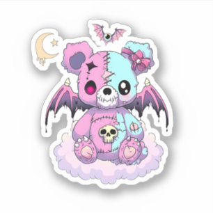 Pastel Goth Teddy Bear Aufkleber