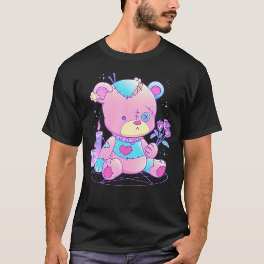 Pastel Goth Teddy Bear Japanischer Anime Kawaii De T-Shirt (Vorderseite)
