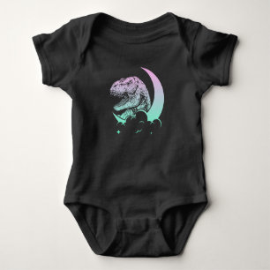 Pastel Goth Trex Moon Wiccan Dinosaurs Baby Strampler