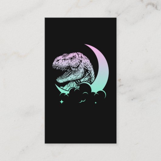Pastel Goth Trex Moon Wiccan Dinosaurs Visitenkarte (Vorderseite)