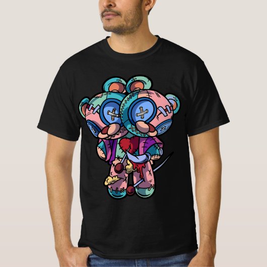 Pastel Goth Two Headed Teddy Bear Voodoo Doll For T-Shirt (Vorderseite)