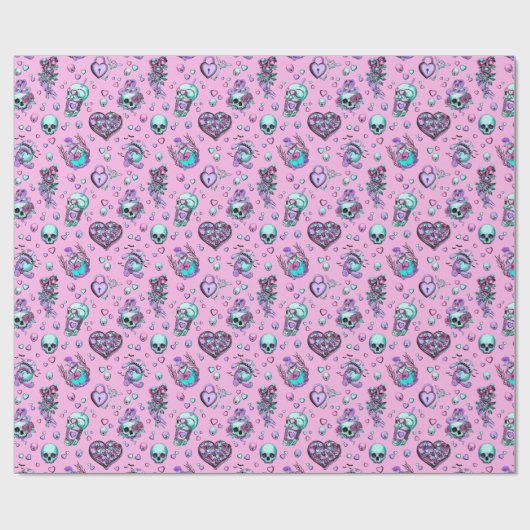 Pastel Goth Valentine's Day-Geschenk Geschenkpapier (Flach)