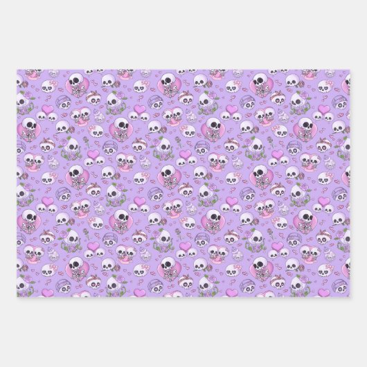 Pastel Goth Valentine's Day Gift Wrapping Geschenkpapier Set (Vorderseite 3)
