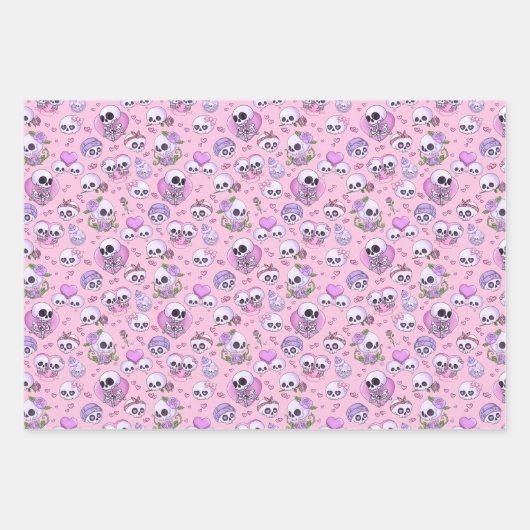 Pastel Goth Valentine's Day Gift Wrapping Geschenkpapier Set (Vorderseite 2)