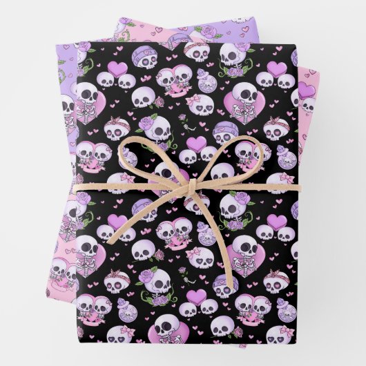 Pastel Goth Valentine's Day Gift Wrapping Geschenkpapier Set (Beispiel)