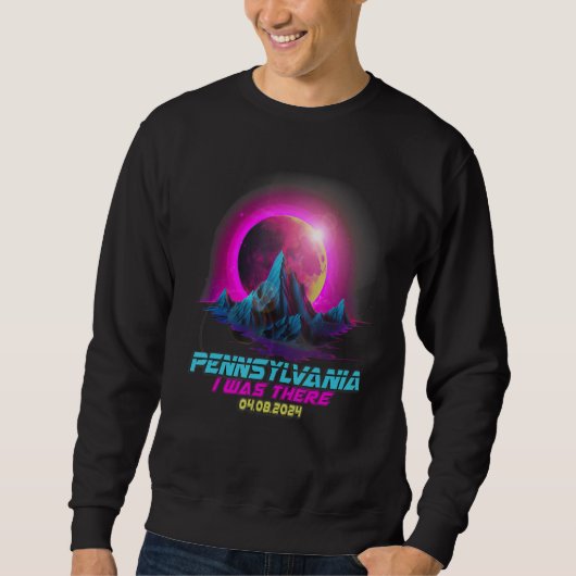 Pastel Goth Vaporwave Total Solar Eclipse 2024 Pen Sweatshirt (Vorderseite)