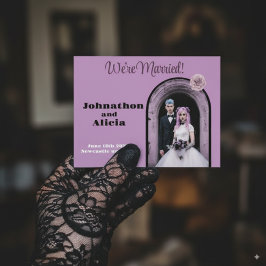 Pastel Goth Wedding Announcement Postcard Ankündigungspostkarte