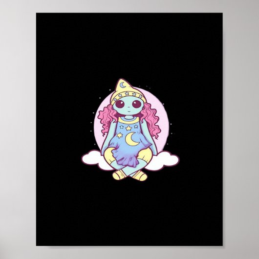 Pastel Goth Whimsigoth Clown Ragdoll Poster (Vorne)