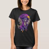 Pastel Goth Wicca Cat Cute Creepy Flying Witchy Ca T-Shirt (Vorderseite)