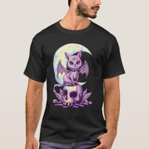 Pastel-Goth-Wicca-Katze süße gruselige Hexenkatze  T-Shirt