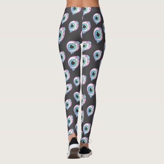 Pastel Gothic Candy Eyeball Pattern Leggings (Rückseite)