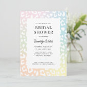 Pastel Gradient Animal Print Brautparty Einladung (Stehend Vorderseite)