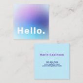 Pastel Gradient Aqua Blue Lilac Lavender Quadratische Visitenkarte (Vorne/Hinten)