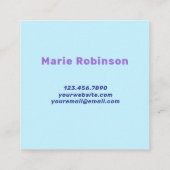 Pastel Gradient Aqua Blue Lilac Lavender Quadratische Visitenkarte (Rückseite)