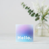 Pastel Gradient Aqua Blue Lilac Lavender Quadratische Visitenkarte (Stehend Vorderseite)