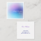 Pastel Gradient Aqua Lavender Lash Artist Quadratische Visitenkarte (Vorne/Hinten)