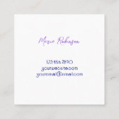 Pastel Gradient Aqua Lavender Lash Artist Quadratische Visitenkarte (Rückseite)