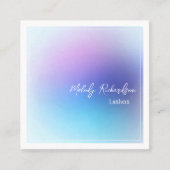 Pastel Gradient Aqua Lavender Lash Artist Quadratische Visitenkarte (Vorderseite)