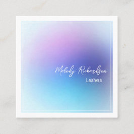 Pastel Gradient Aqua Lavender Lash Artist Quadratische Visitenkarte