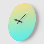Pastel Gradient Background Turquoise Yellow Große Wanduhr (Winkel)