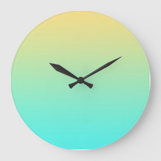Pastel Gradient Background Turquoise Yellow Große Wanduhr (Vorderseite)