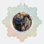 Pastel Gradient Blizzard Dots Snowy Foto Holiday Ornament Karte (Vorderseite)