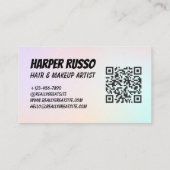 Pastel Gradient Dreamy Hair Makeup Artist Visitenkarte (Rückseite)