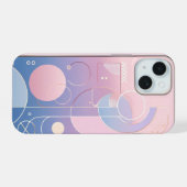Pastel Gradient Geometric iPhone 15 Hülle (Rückseite (Horizontal))