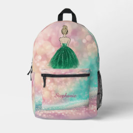 Pastel Gradient Glitzer Rainbow Bokeh Bedruckter Rucksack