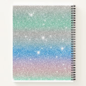 Pastel Gradient Glitzer Sparkle Monogram Notizblock (Rückseite)