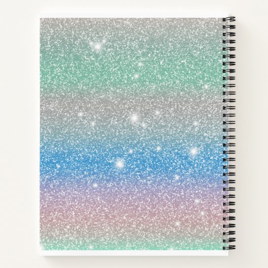 Pastel Gradient Glitzer Sparkle Monogram Notizblock (Rückseite)