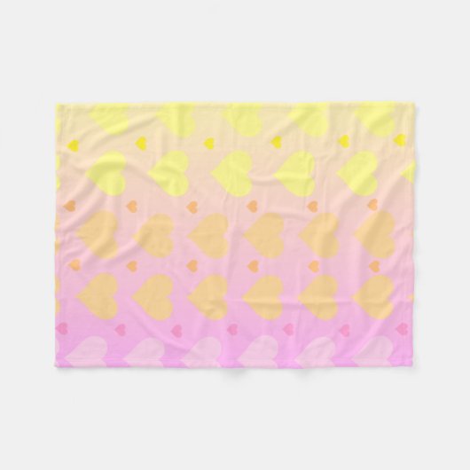 pastel gradient heart blanket fleecedecke (Vorderseite (Horizontal))