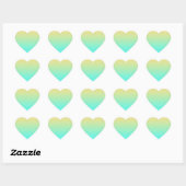 Pastel Gradient Hintergrund Türkis Gelb Herz-Aufkleber (Blatt)