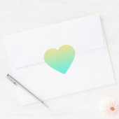 Pastel Gradient Hintergrund Türkis Gelb Herz-Aufkleber (Umschlag)