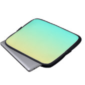 Pastel Gradient Hintergrund Türkis Gelb Laptopschutzhülle (Vorne Knopf)