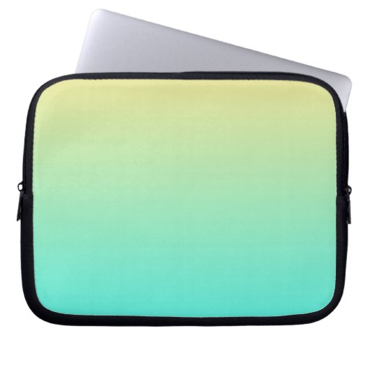 Pastel Gradient Hintergrund Türkis Gelb Laptopschutzhülle (Vorderseite)