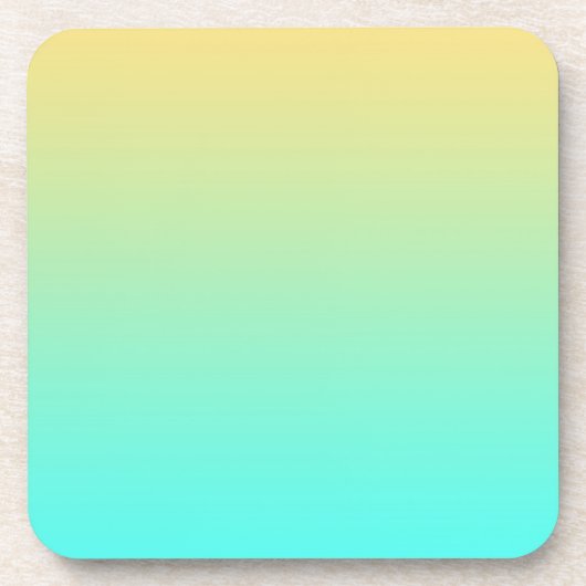 Pastel Gradient Hintergrund Türkis Gelb Untersetzer (Vorderseite)
