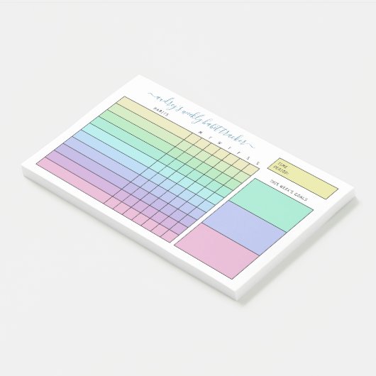 Pastel Gradient Lila Green Weekly Habit Tracker Post-it Klebezettel (angewinkelt)