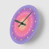Pastel Gradient mit Stars Wall Clock Runde Wanduhr (Winkel)