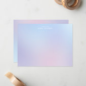 Pastel Gradient Ombre Modern Stationery Note Card Mitteilungskarte (Vorderseite/Rückseite Beispiel)