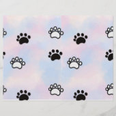 Pastel Gradient Pink Dog Paws Scrapbook Paper Flyer (Vorne)