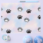 Pastel Gradient Pink Dog Paws Scrapbook Paper Flyer (Einzeln)