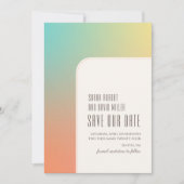 Pastel Gradient Retro Chic Pink Save The Date (Vorderseite)