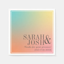 Pastel Gradient Retro farbenfroh Cool Ombre Weddin Serviette