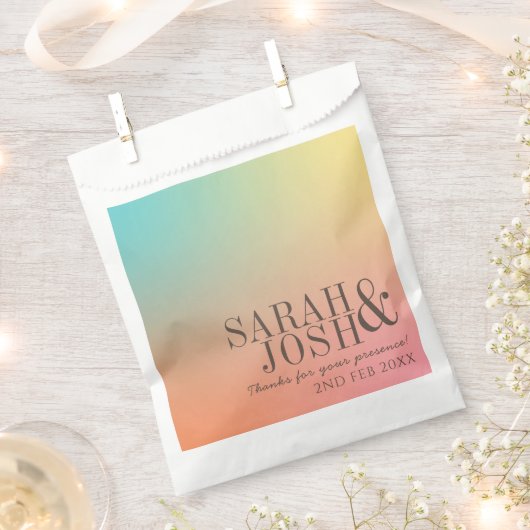 Pastel Gradient Retro farbenfrohe Ombre Wedding Geschenktütchen (Ausgeschnitten)