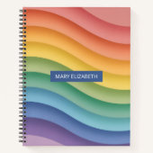 Pastel Gradient Wave Stripes Personalized Notebook Notizblock (Vorderseite)