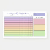 Pastel Gradient Weekly Habit Tracker Post-it Klebezettel (Vorderseite)