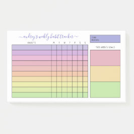 Pastel Gradient Weekly Habit Tracker Post-it Klebezettel